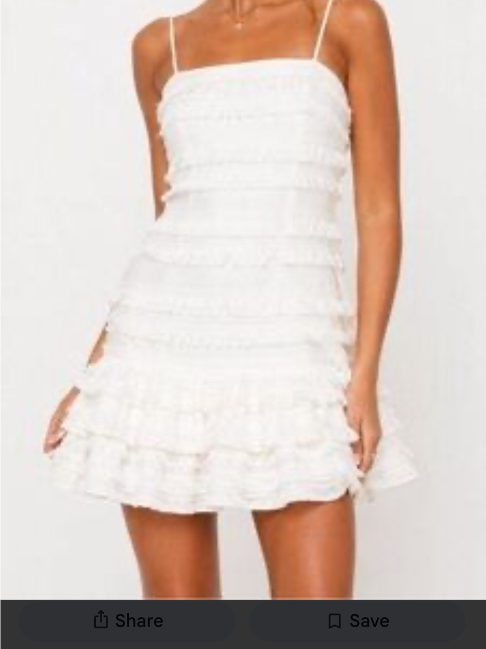Princess Polly MOLINA White Ruffle Tiered Mini Dress